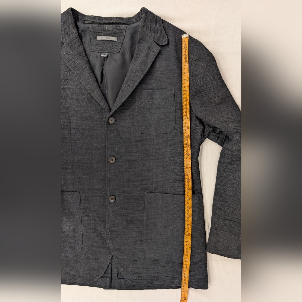 John Varvatos Textured Charcoal Blazer Size 58 - Picture 7 of 7